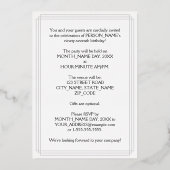 97. Geburtstagsparty — Extravagantes Drehbuch und Folieneinladung (Rückseite)