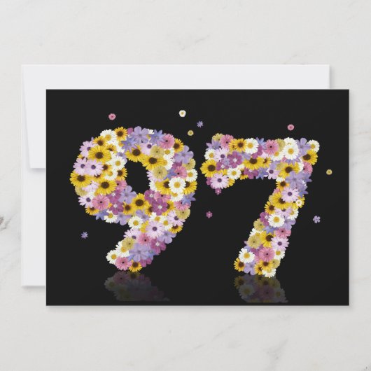 97. Geburtstagsparty mit Blumenbriefen Einladung (Vorderseite)