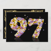 97. Geburtstagsparty mit Blumenbriefen Einladung (Vorne/Hinten)