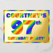 97. Geburtstagsparty — Spaß, Regenbogenspektrum "9 Folieneinladung (Vorderseite)