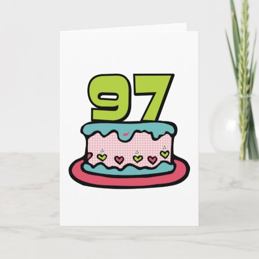 97 Jährig-Geburtstags-Kuchen Karte (Vorderseite)