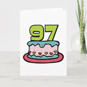 97 Jährig-Geburtstags-Kuchen Karte
