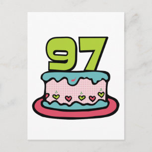 97-jähriger Geburtstagskuchen Postkarte