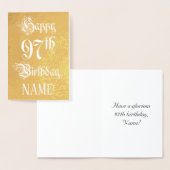 97 th Birthday: Elegant, Ornate Script; Custom Nam Folienkarte (Anzeige)