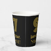 97th Birthday: Art Deco Inspired Look “97” & Name Pappbecher (Rechts)