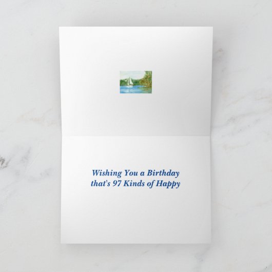 97th Birthday Sailboat Card Karte (Innenseite)
