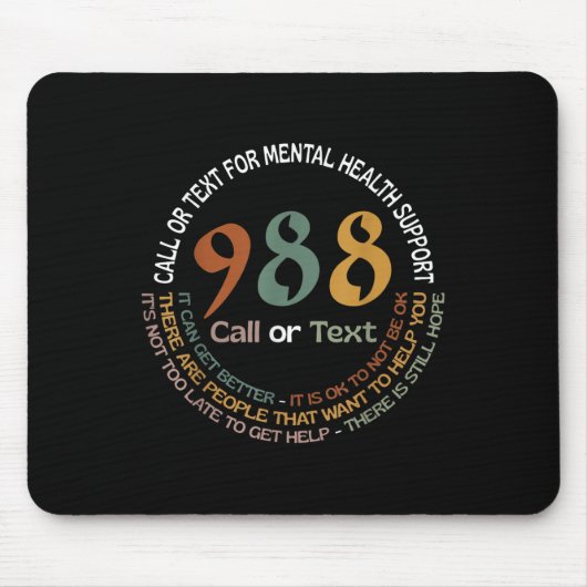 988 Anruf oder Text Anruf oder Text für psychische Mousepad (Vorne)