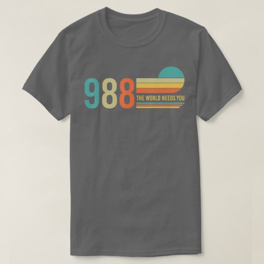 988 Hotline: Die Welt braucht eine psychische Retr T-Shirt (Design vorne)