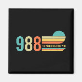 988 Hotline He World Needs You Mental Retro Health Magnet (Vorne)