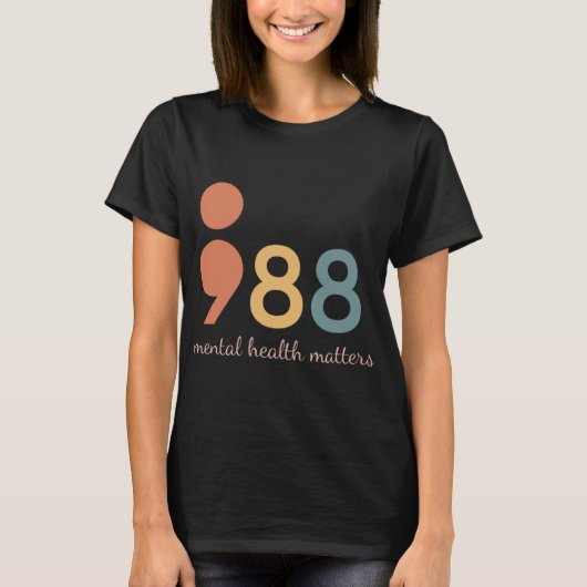 988 Mental Health S Awareness Semicolon For T-Shirt (Vorderseite)