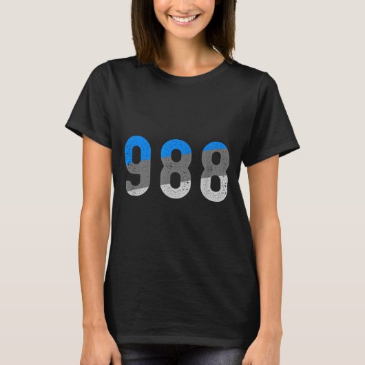 988 Präventions-Hotline Gesundheitsbewusstsein T-Shirt (Vorderseite)