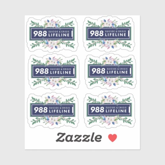 988 Selbstmord und lebensbedrohliche Flora-Aufkleb Aufkleber (Blatt)