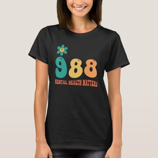 988 Semicolon Mental Health Matters Suicide Preven T-Shirt (Vorderseite)