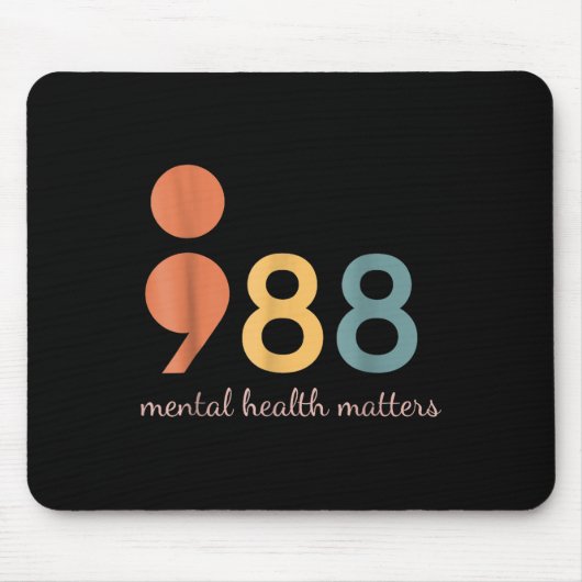 988 Semicolon Mental Health S Bewusstsein Mousepad (Vorne)