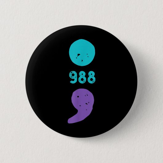 988 Semicolon Mental Health S Suizidprävention Button (Vorderseite)