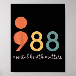 988 Semicolon Mental Health S Suizidprävention Poster