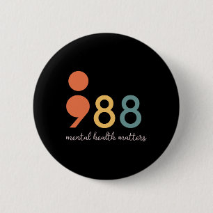 988 Semicolon Psychische Gesundheitsprobleme Suizi Button
