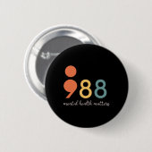 988 Semikolon Probleme mit der psychischen Gesundh Button (Vorne & Hinten)
