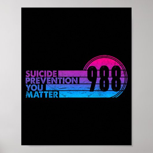 988 Shirt Suicide Prevention Lifeline 988 Awarenes Poster (Vorne)