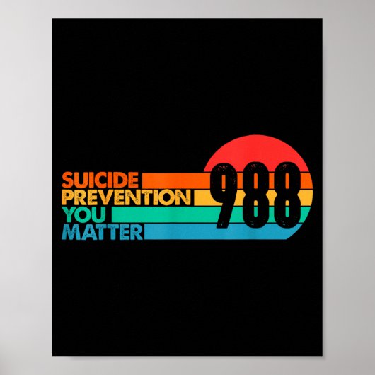 988 Shirt Suicide Prevention Lifeline 988 Awarenes Poster (Vorne)