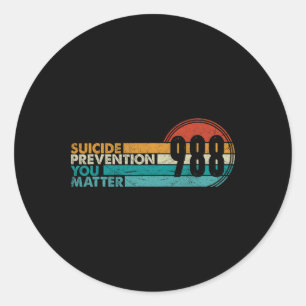 988 Shirt Suizidprävention Lifeline 988 Awarenes Runder Aufkleber