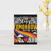 988 Stay Tomorrow Need You Mental Health Awareness Karte (Gelbe Blume)