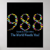 988 Suicide And Crisis Lifeline The World Needs Yo Poster (Vorne)