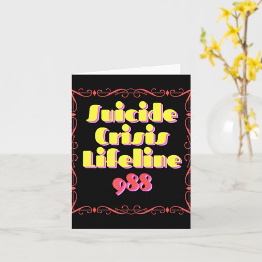 988 Suicide Crisis Lifeline 988 Karte (Gelbe Blume)