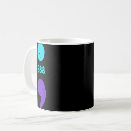 988 Suicide Prevention 988 Comma Kaffeetasse (Vorderseite Links)