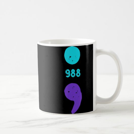 988 Suicide Prevention 988 Comma Kaffeetasse (Rechts)