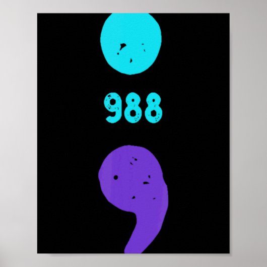 988 Suicide Prevention 988 Comma Poster (Vorne)