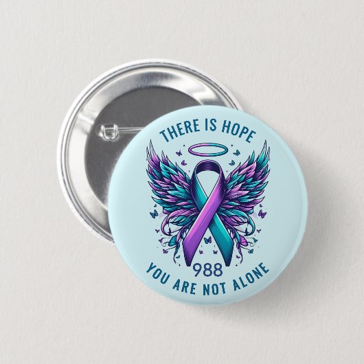 988 Suicide Prevention Hope & Awareness Gear Button (Vorne & Hinten)