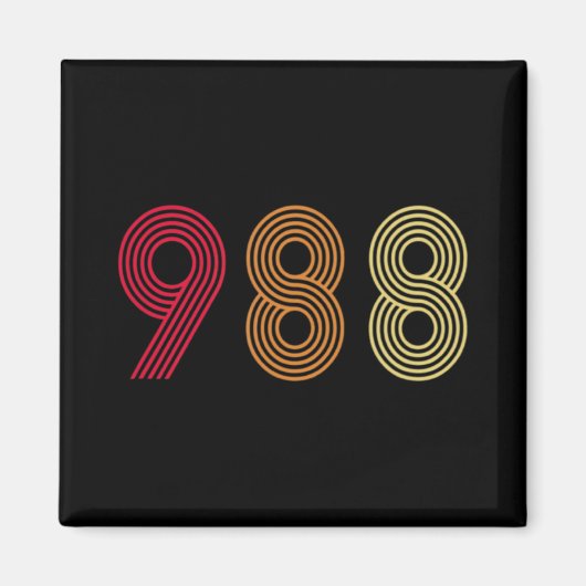 988 Suicide Prevention Hotline Health Mental Aware Magnet (Vorne)