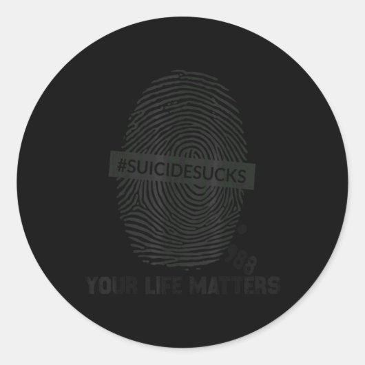 988 Suicide Prevention Your Life S Suicide S  Runder Aufkleber (Vorderseite)
