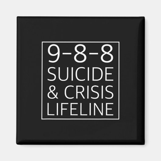 988 - Suizid Awareness Crisis Lifeline 988 Magnet (Vorne)