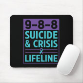988 Suizid und Krisen Lebensader Suizidprävention Mousepad (Mit Mouse)