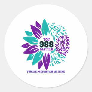 988 Suizidprävention Aufklärung Semi-colon Sie Runder Aufkleber