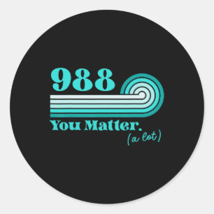 988 Suizidverhütung Mental Health Awareness Ret Runder Aufkleber