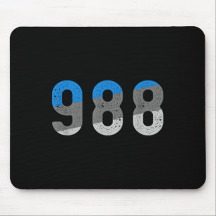 988 T-Shirt Suizidprävention Hotline Health Awaren Mousepad