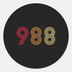 988 T-Shirt Suizidprävention Hotline Health Mental Runder Aufkleber