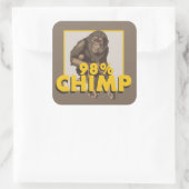 98 % Chimp-Aufkleber Quadratischer Aufkleber (Tasche)