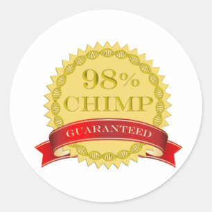 98 % Chimp - garantiert Runder Aufkleber