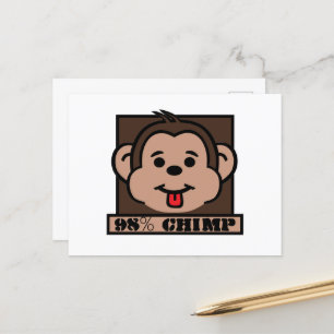98% Chimp, Schimpanse Postkarte
