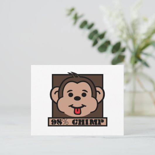 98% Chimp, Schimpanse Postkarte (Stehend Vorderseite)
