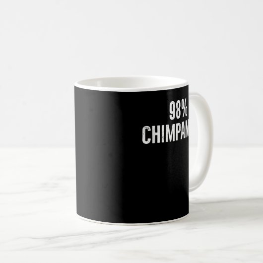 98 Chimpanzee Funny Evolution Science Distressed D Kaffeetasse (VorderseiteRechts)