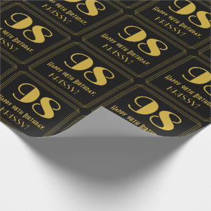98. Geburtstag ~ Art Deco inspiriertes Aussehen "9 Geschenkpapier