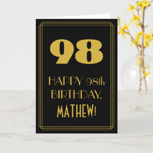 98. Geburtstag – Art Deco inspiriertes Aussehen "9 Karte