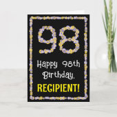 98. Geburtstag: Blumennummer, Individuelle Name, B Karte (Vorderseite)