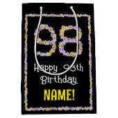 98. Geburtstag: Blumennummer, Individuelle Name, B Mittlere Geschenktüte (Vorderseite)
