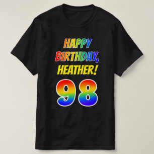 98. Geburtstag — Bold, Fun, Rainbow 98, Individu T-Shirt